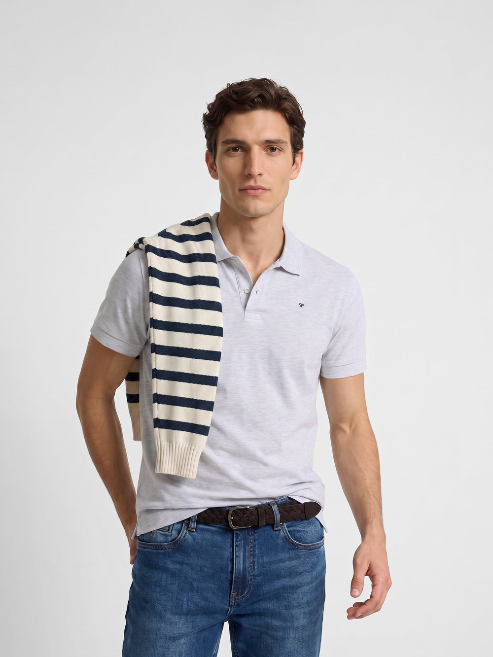 Short-sleeved grey polo
