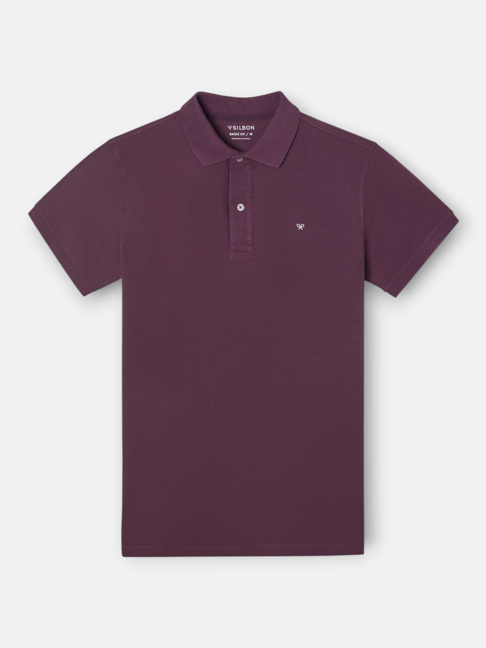 Short-sleeved burgundy polo