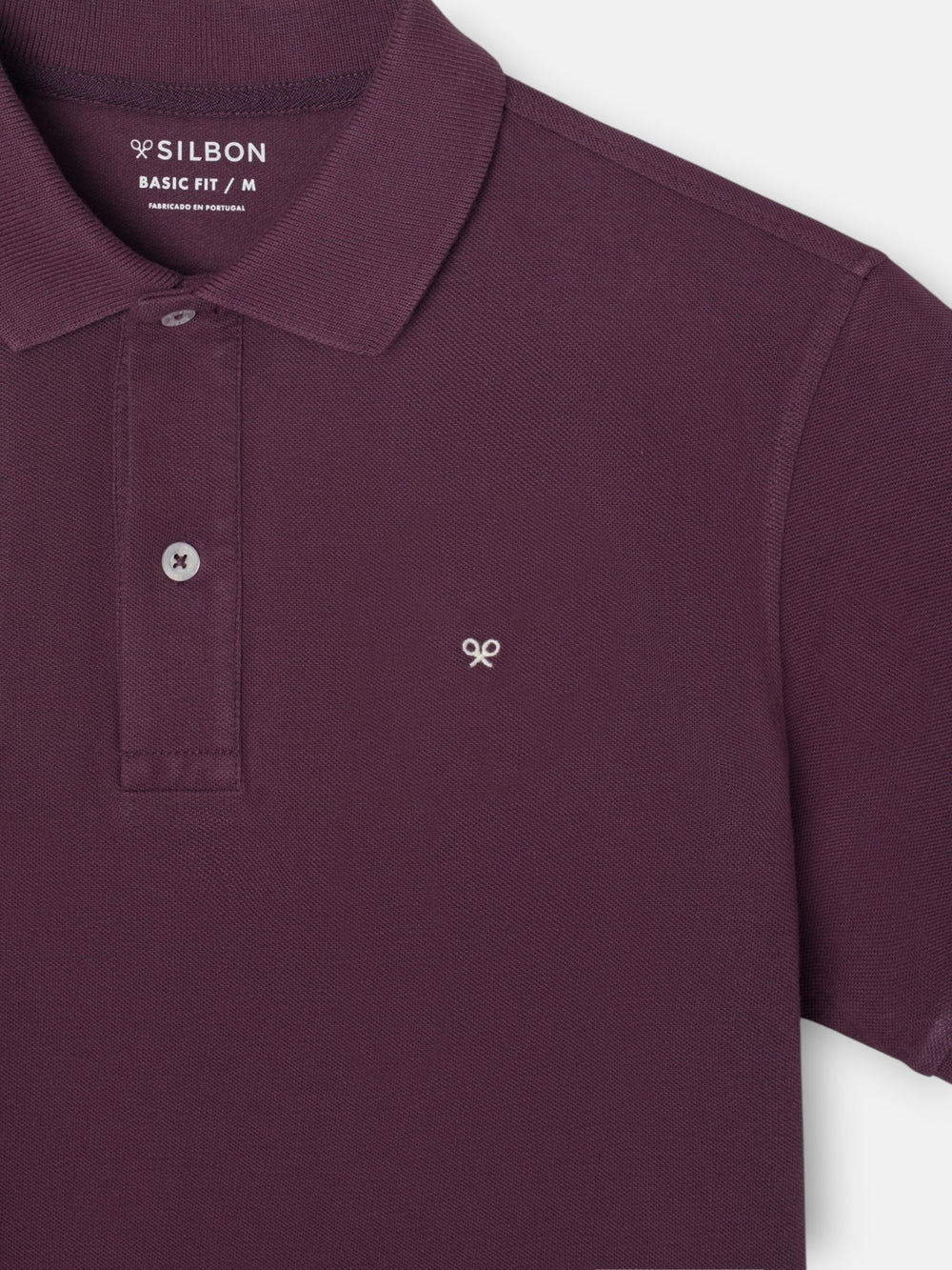 Short-sleeved burgundy polo