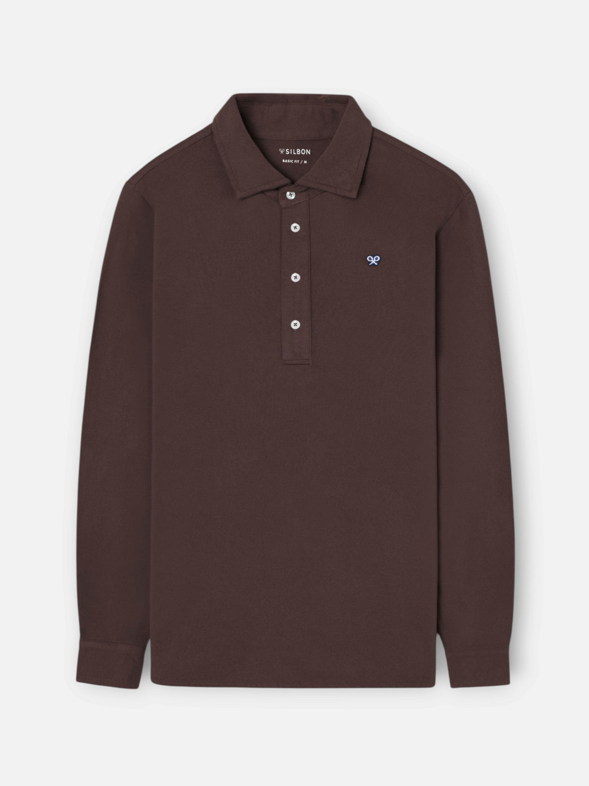 Polo manga larga marron