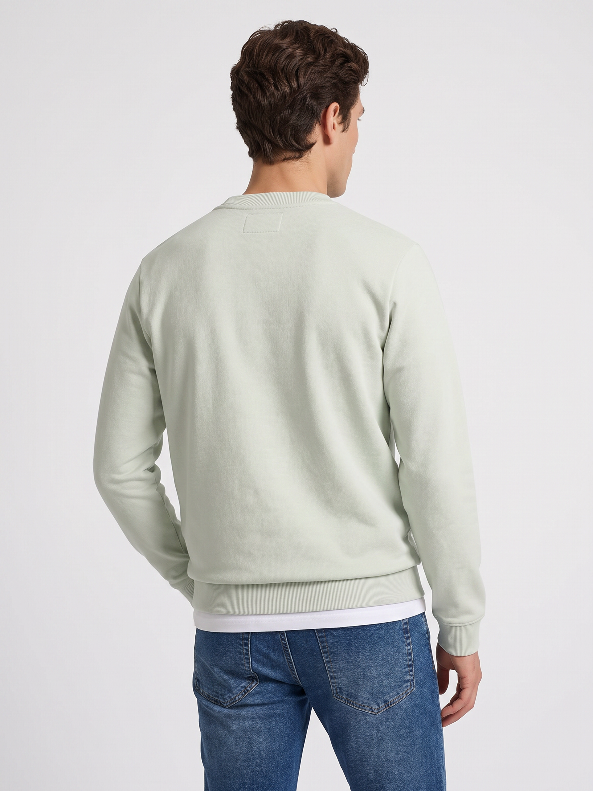 Sweat-shirt uni minilogo éponge vert clair