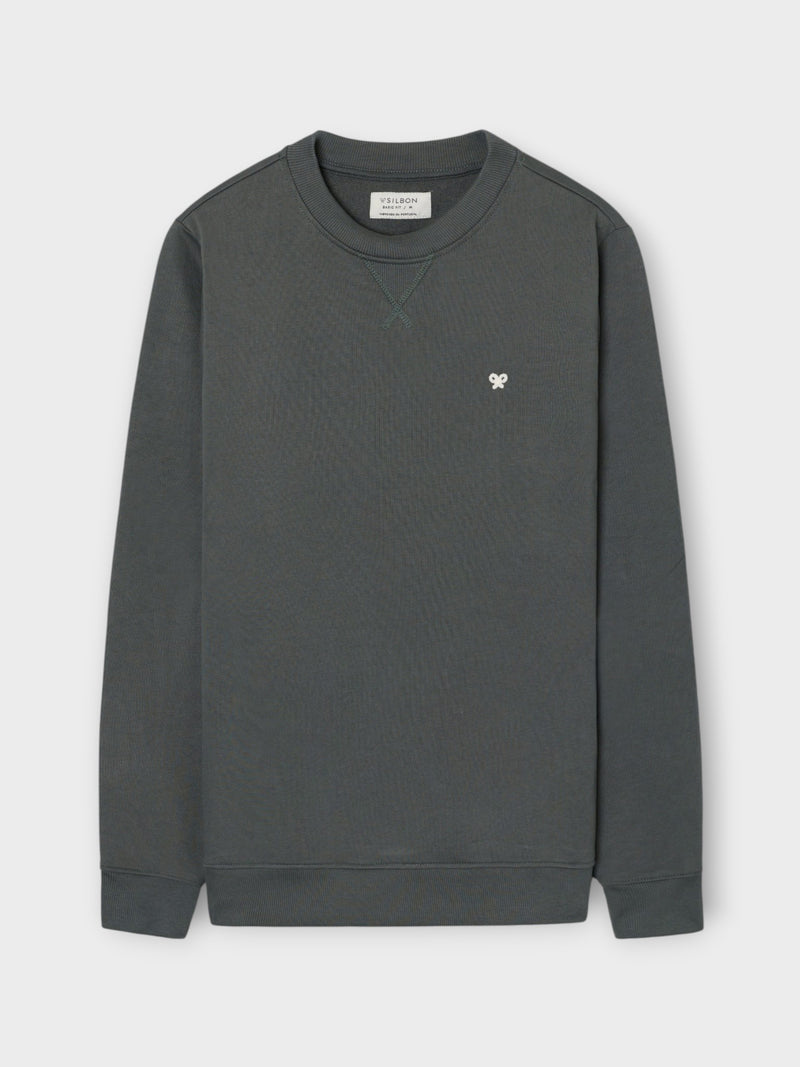 Sudadera lisa minilogo rizo khaki