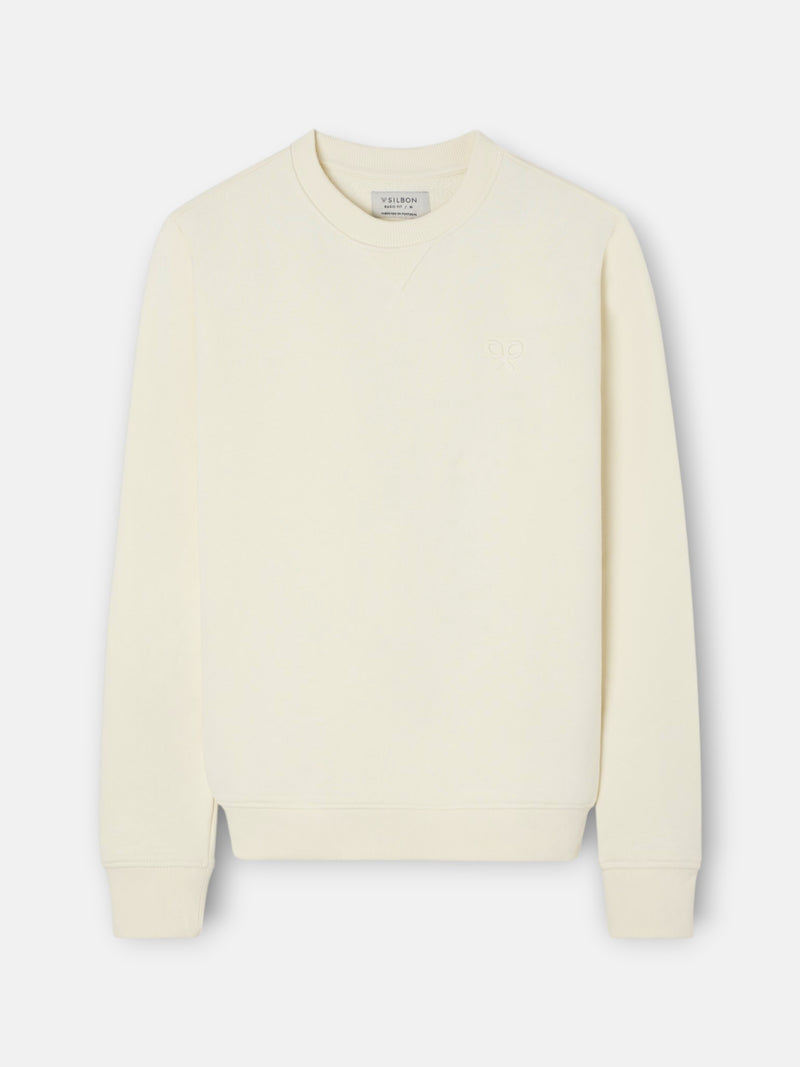 Sudadera raqueta relieve crema