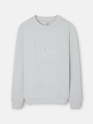 Sudadera clasica logo relieve gris claro