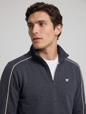 Sweat-shirt demi-fermeture éclair sb gris