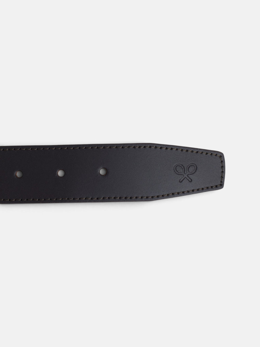 Indigo herringbone woven leather belt