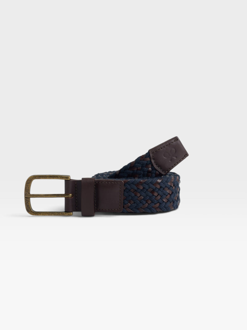 Ceinture tressée avec détail en cuir
