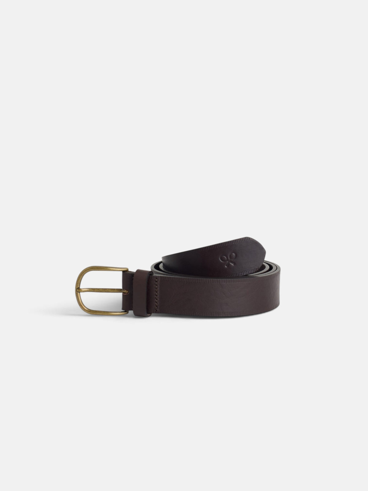 Cinturon piel rayado marron