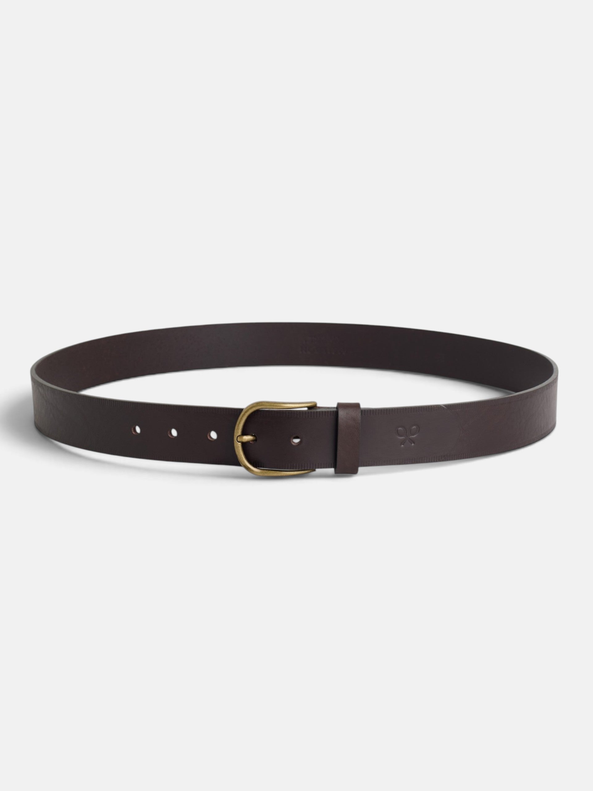 Cinturon piel rayado marron