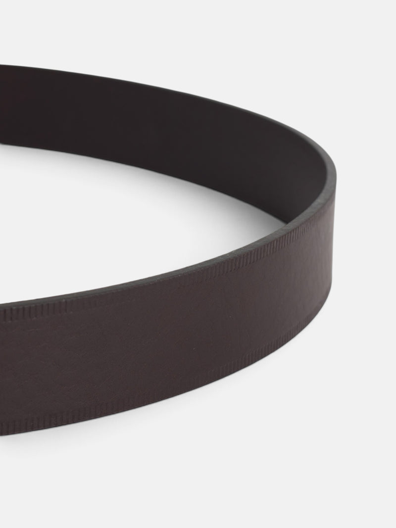 Cinturon piel rayado marron