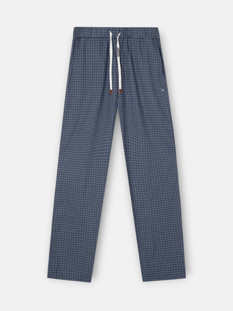 Pijama cuadros azul marino