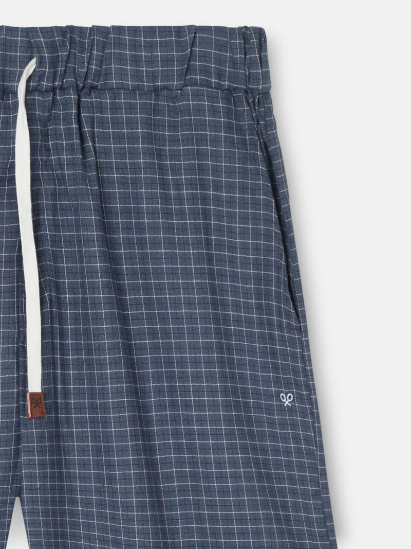 Pijama cuadros azul marino