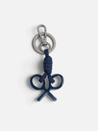 Navy blue racket rope keychain