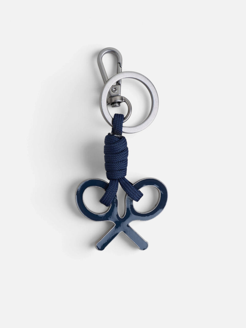 Navy blue racket rope keychain