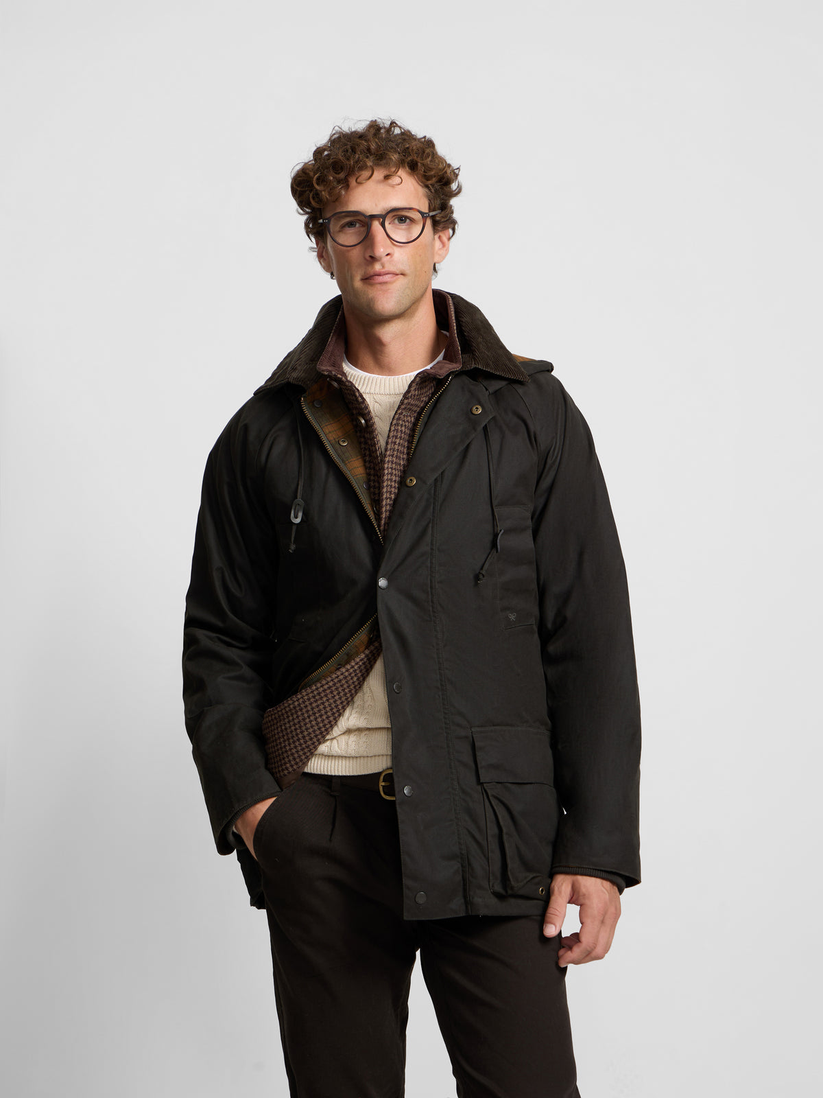 Green waxed coat
