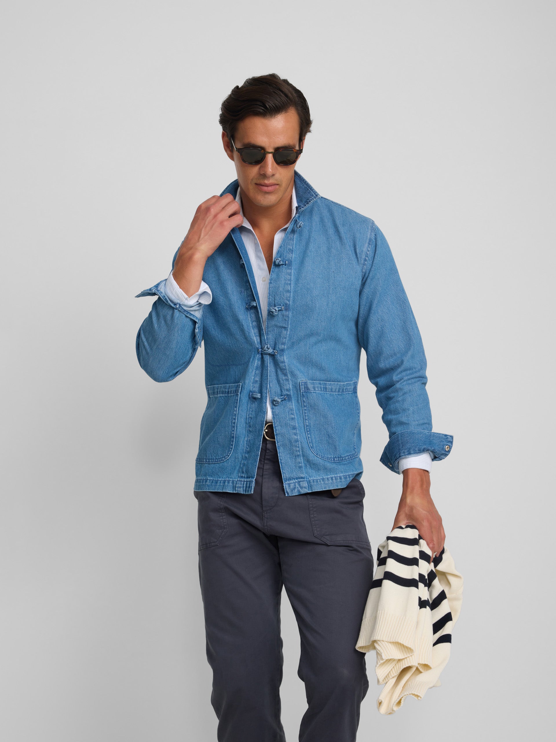 Sobrecamisa denim cruise ajustables azul