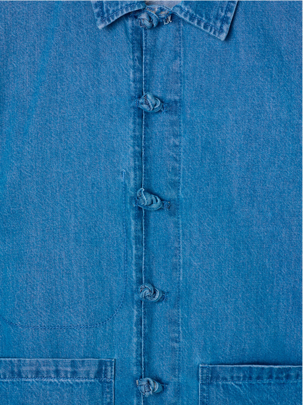 Denim cruise overshirt with adjustable blue