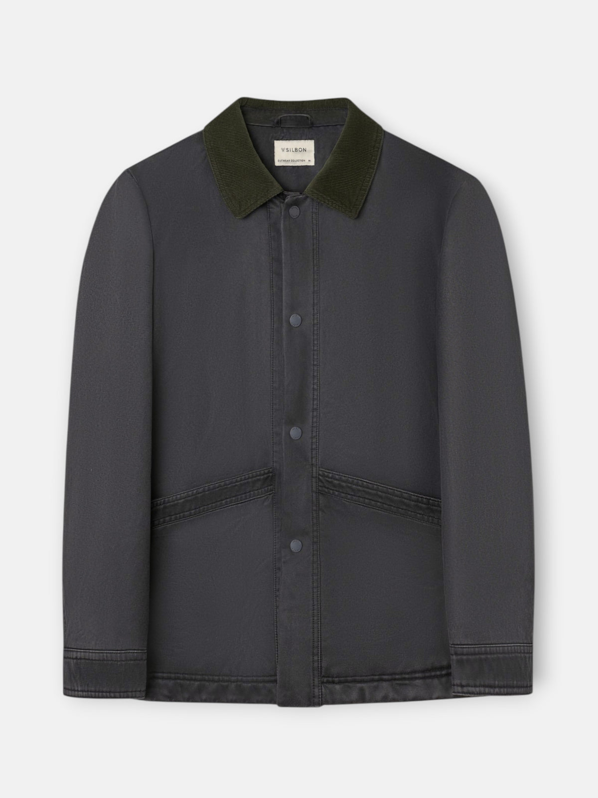 Grey-green corduroy collar jacket