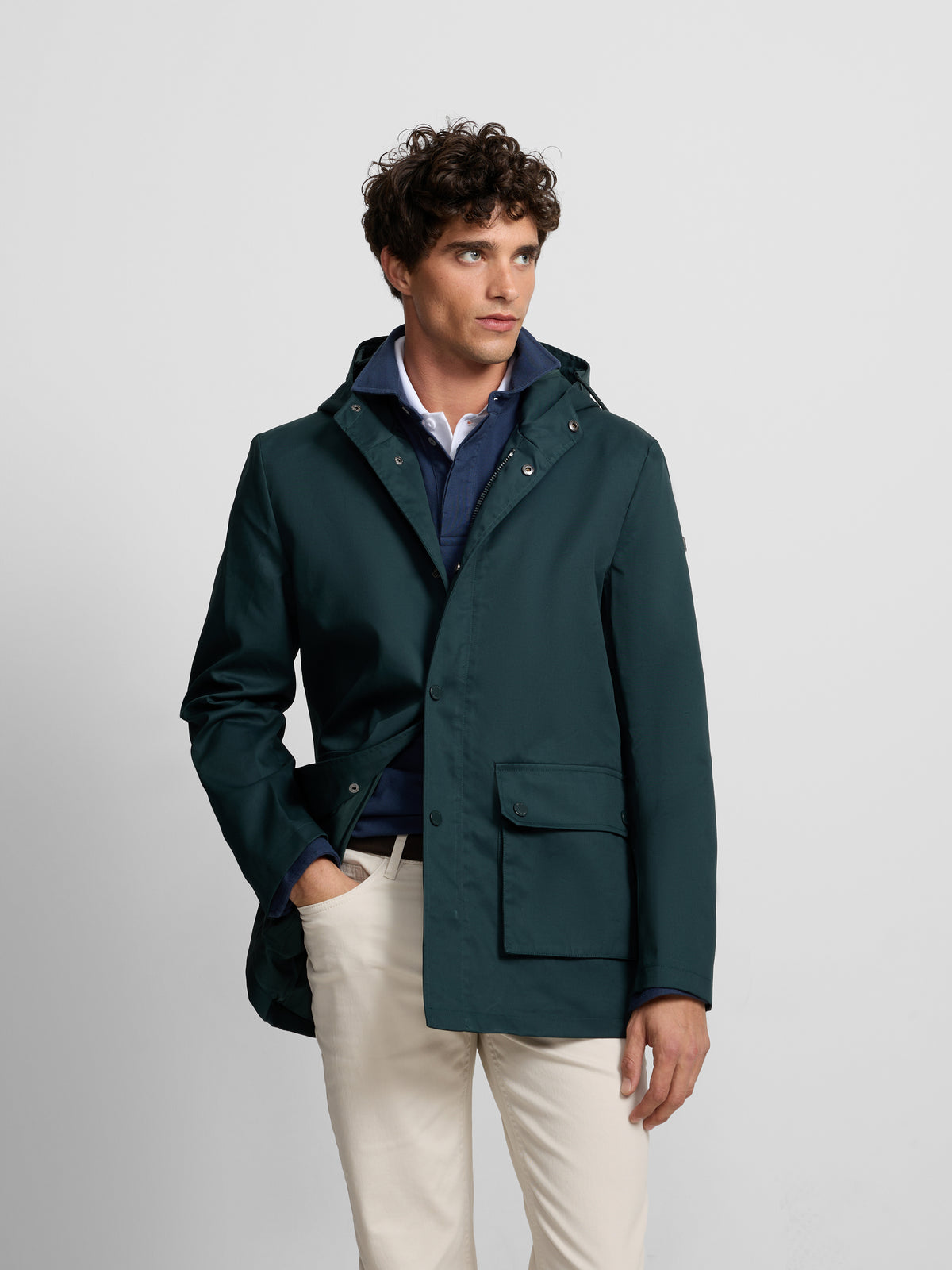 Parka com bolsos verde