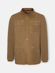 Abrigo encerado bolsillos beige