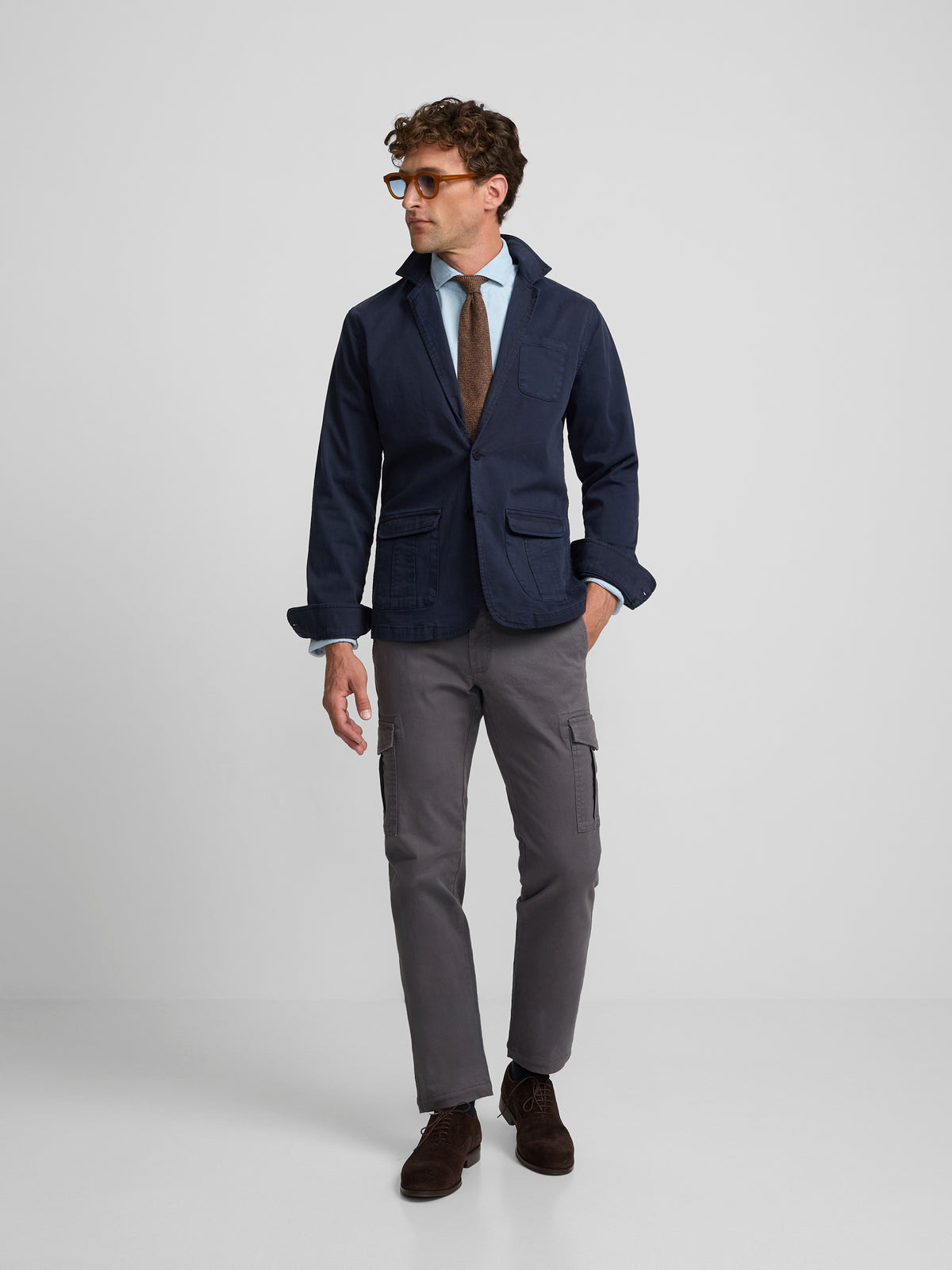 Blazer semi-structuré bleu marine