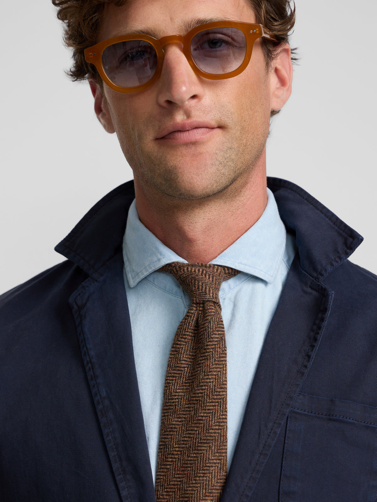 Blazer semi-structuré bleu marine