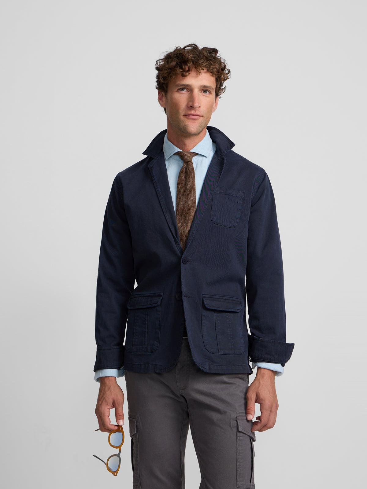Blazer semi-structuré bleu marine