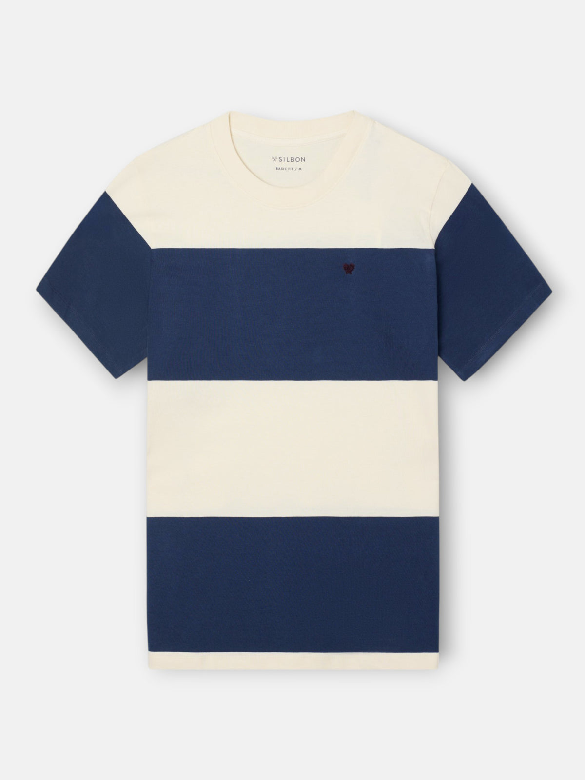Camiseta raya ancha azul marino