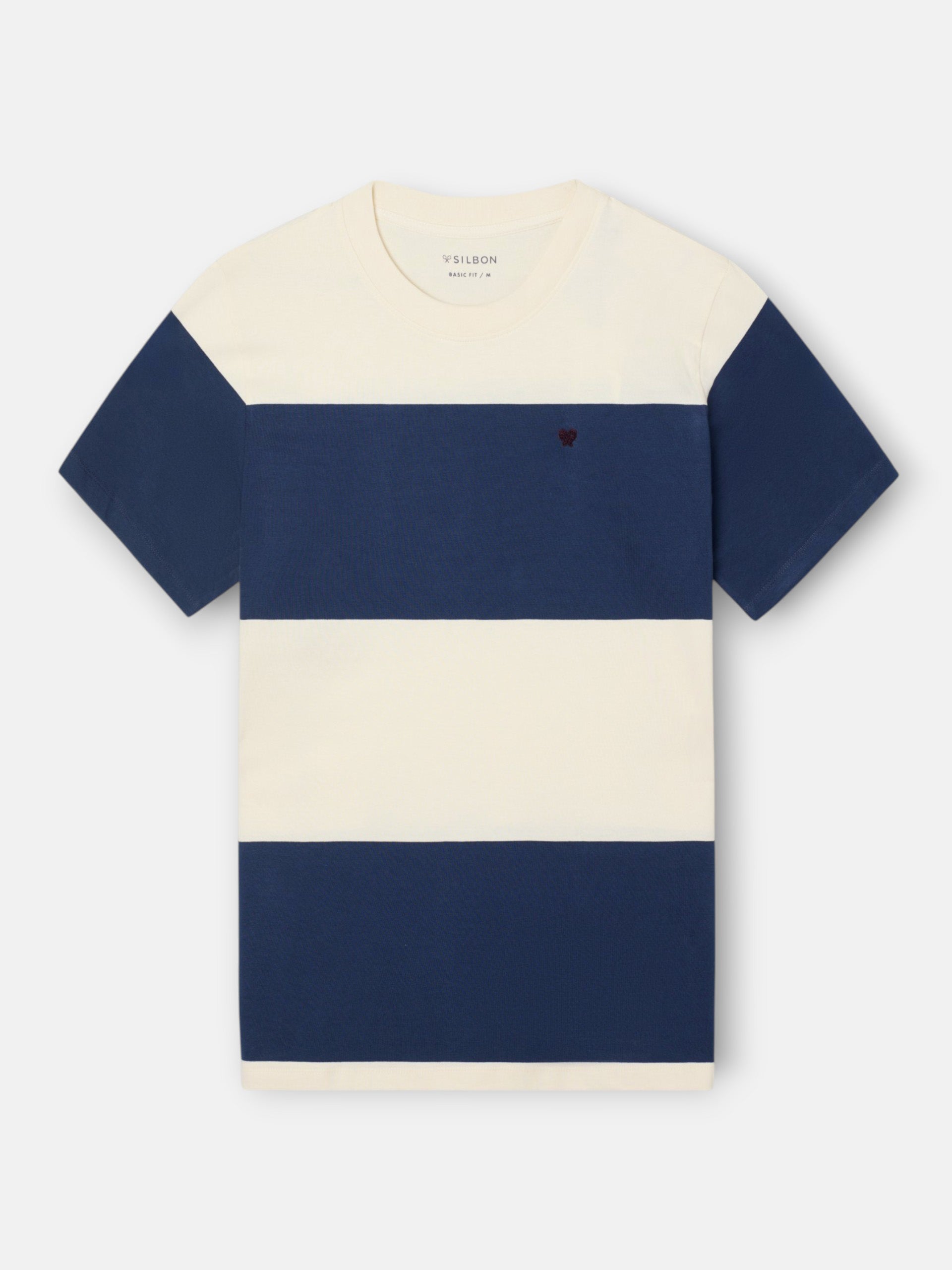 Navy blue wide stripe t-shirt