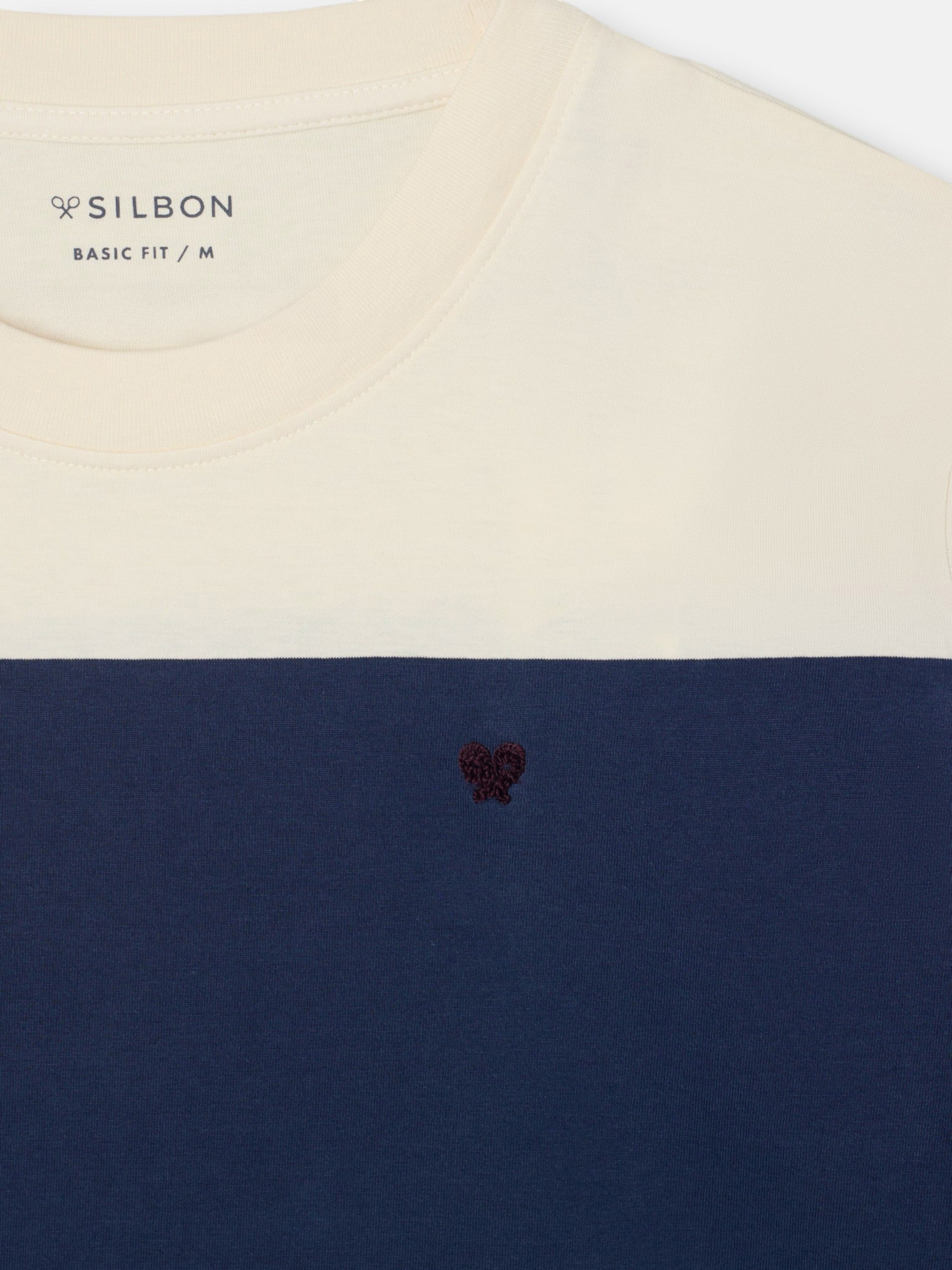 Navy blue wide stripe t-shirt