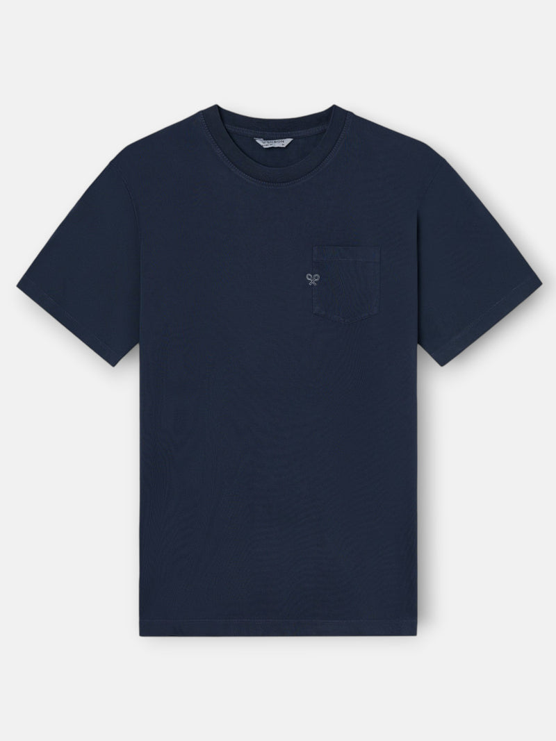 Camiseta bolsillo garment dye azul marino