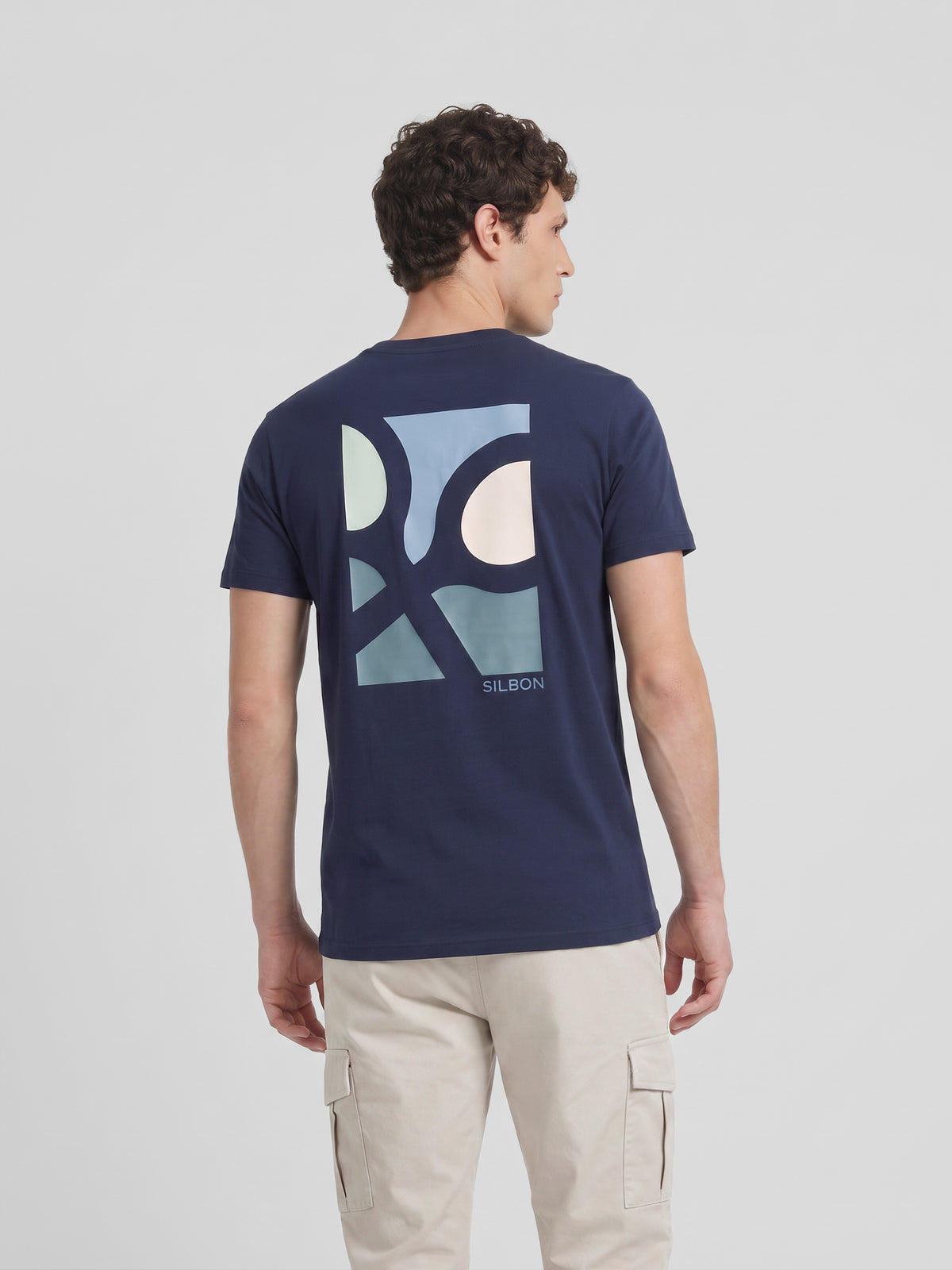 T-shirt poster raquetes azul-marinho