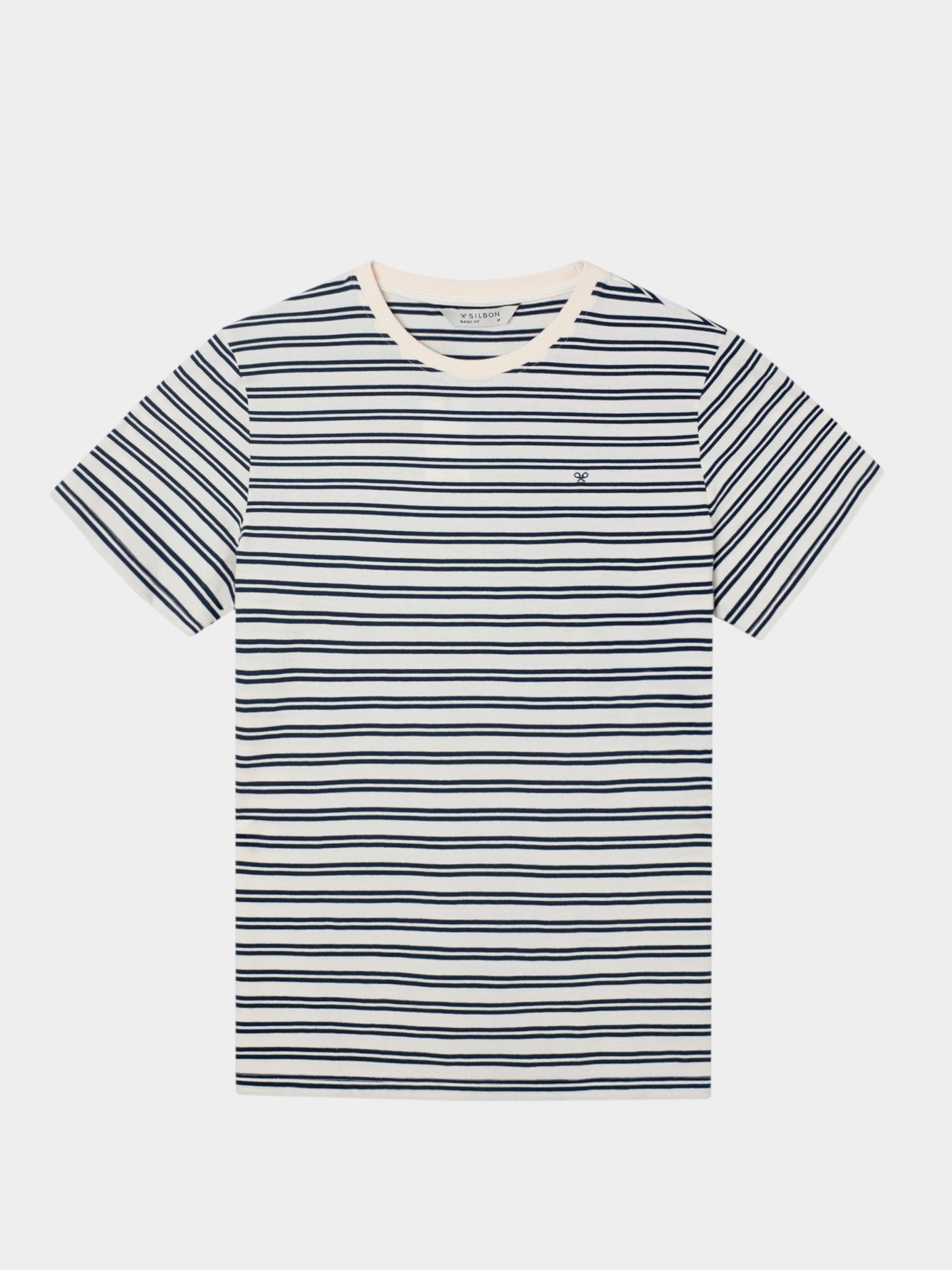 Cruise T-shirt with thin blue stripes