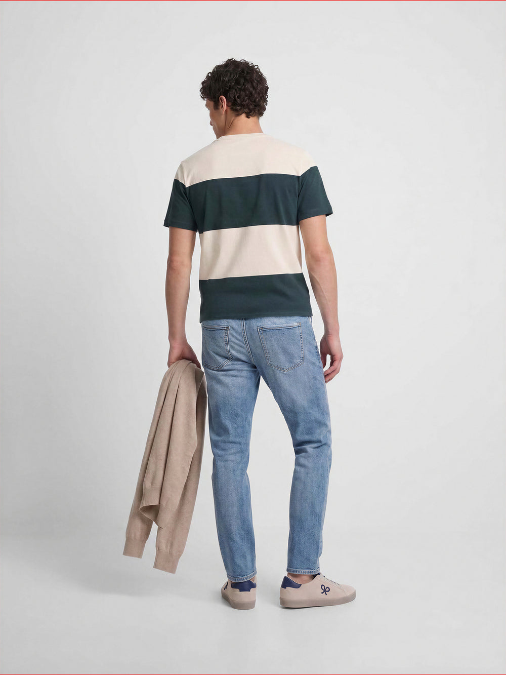 Dark green wide stripe t-shirt