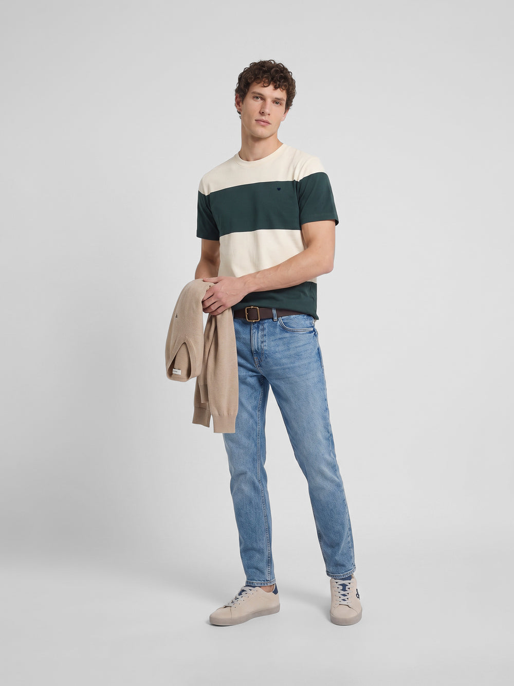 Dark green wide stripe t-shirt