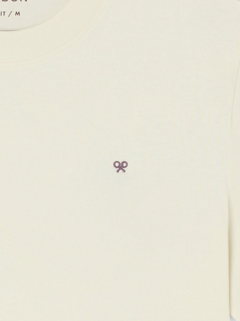 Camiseta silbon bordado crema