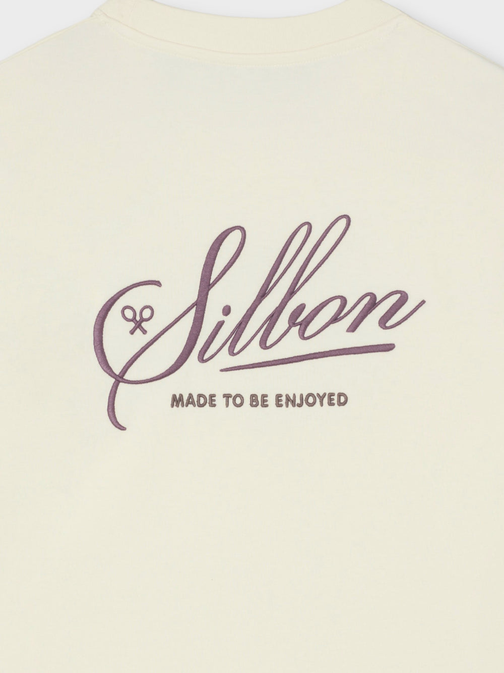 Silbon embroidered cream t-shirt