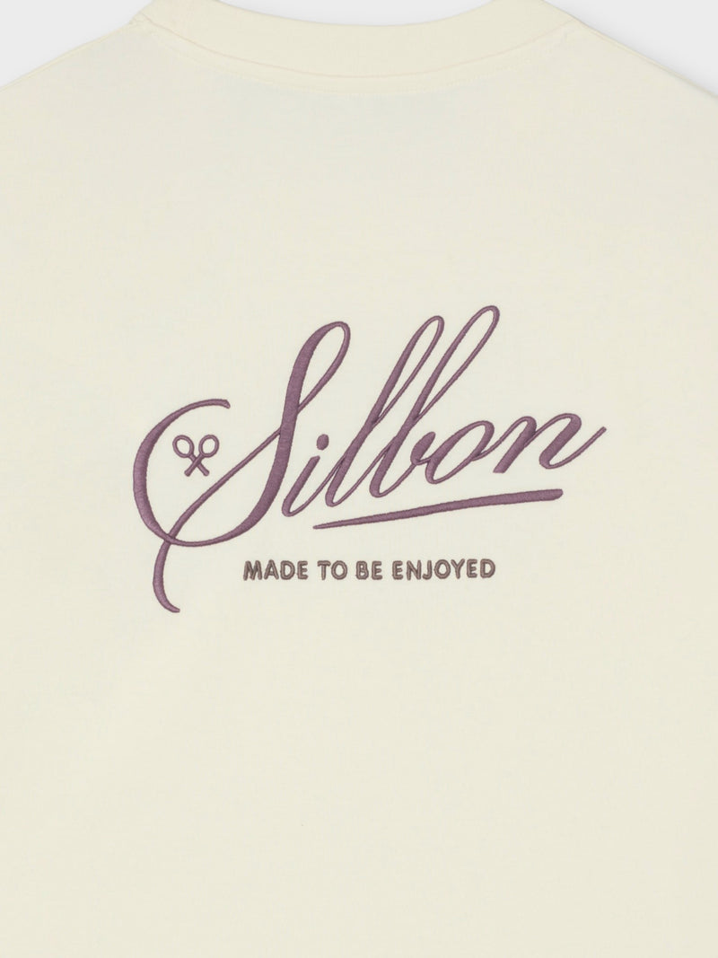 Camiseta silbon bordado crema
