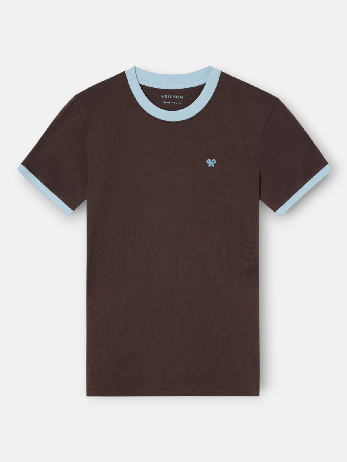 Camiseta ribs contraste rizo marron