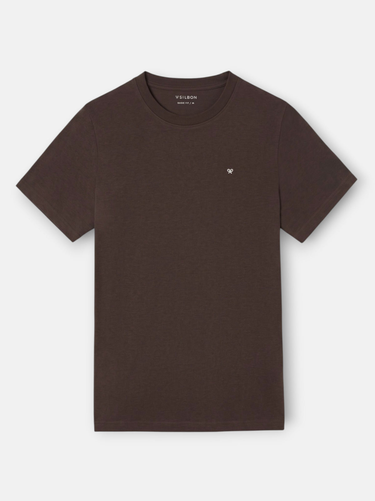 Camiseta silbon bordado marron