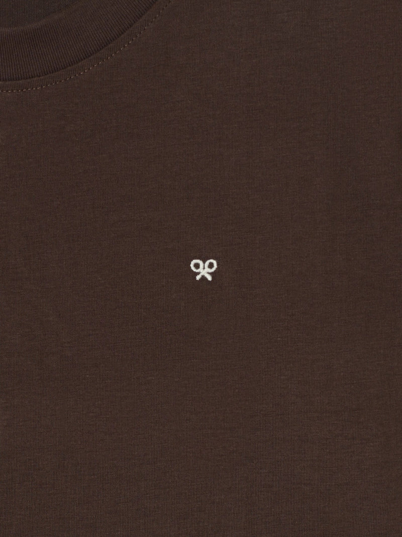 Camiseta silbon bordado marron