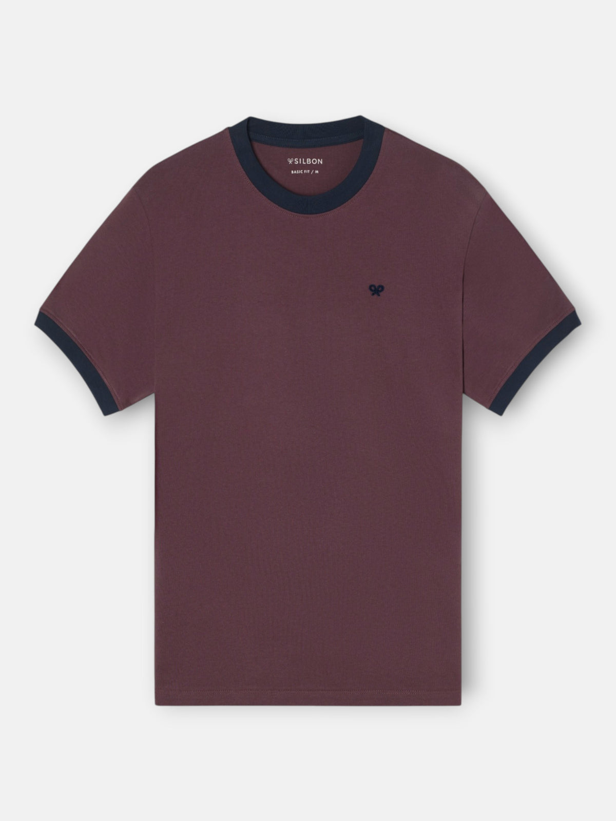 Camiseta ribs contraste rizo burdeos