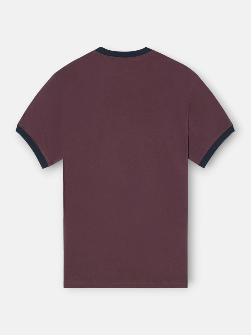 Camiseta ribs contraste rizo burdeos