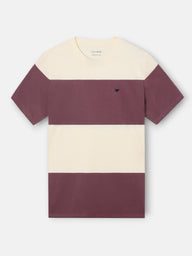 Camisola de risca larga bordô