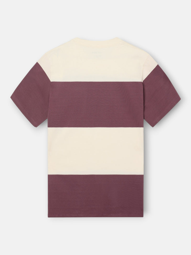 T-shirt à rayures larges bordeaux