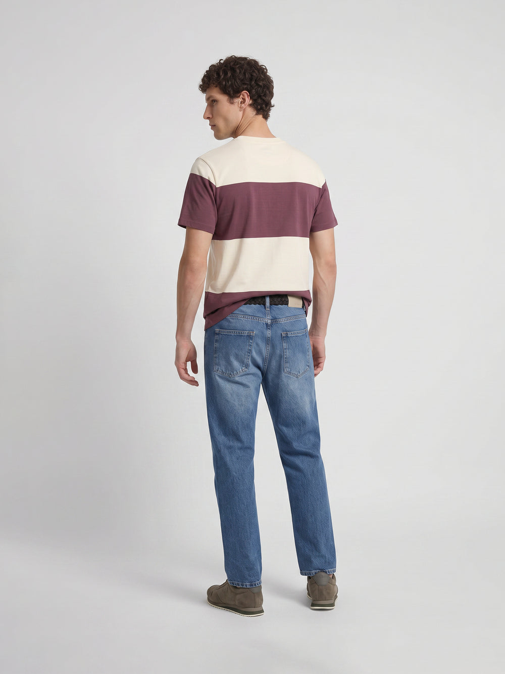 Wide stripe burgundy t-shirt