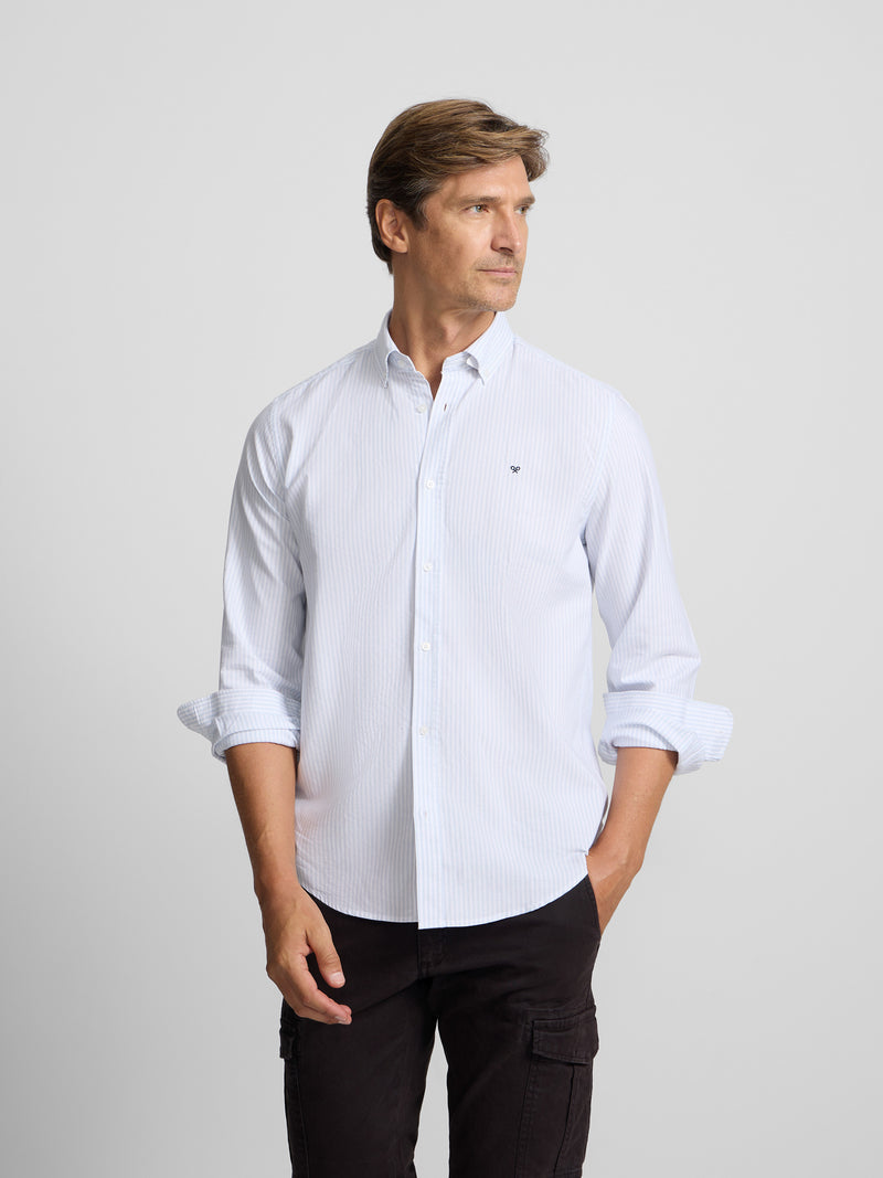 Camisa sport oxford raya media celeste
