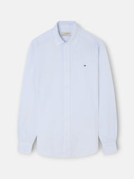 Chemise sport oxford à rayures bleu clair