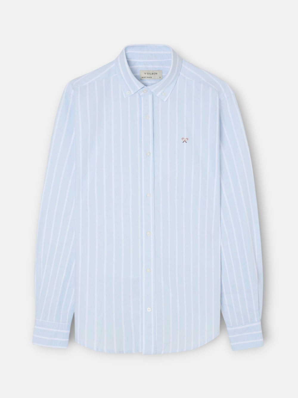 Camisa sport oxford raya ancha celeste