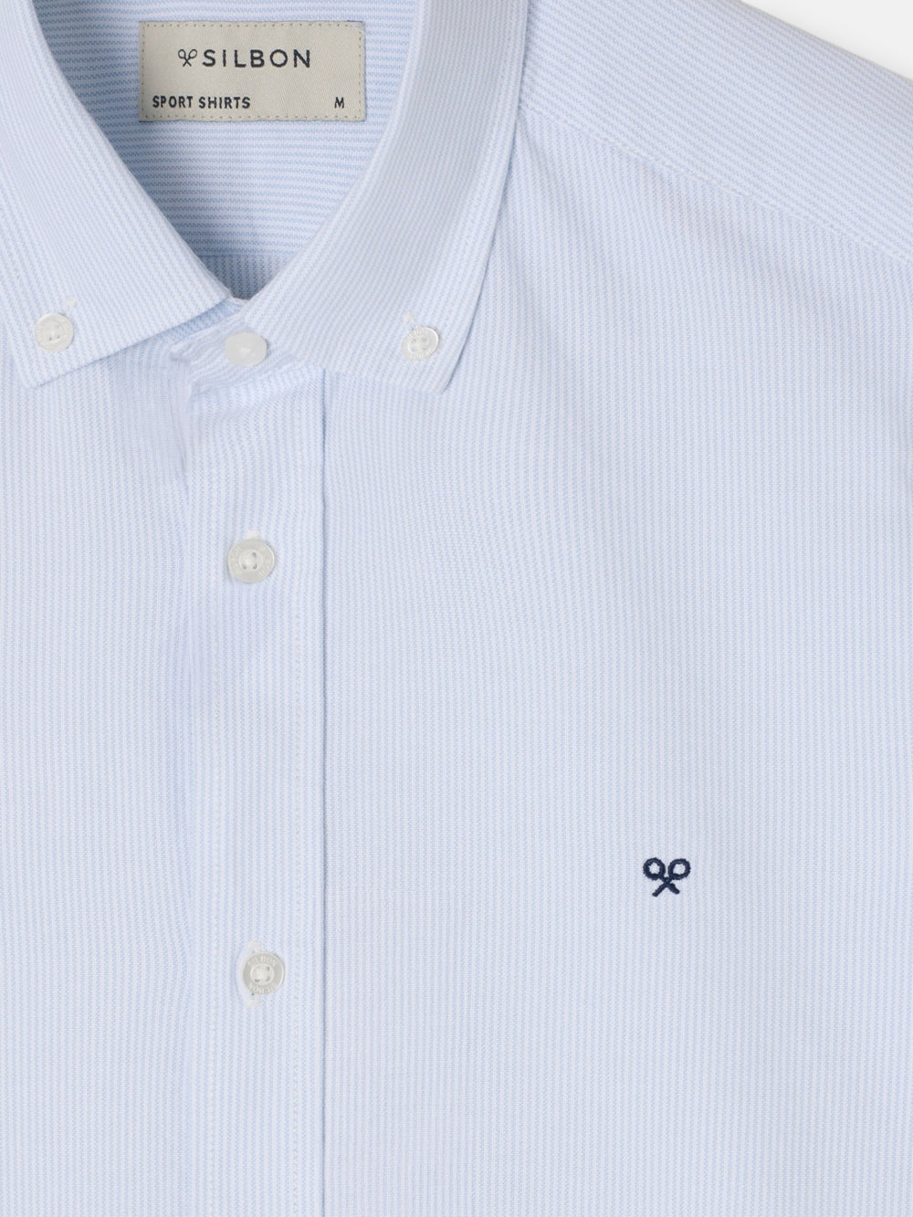 Camisa sport oxford mil rayas celeste